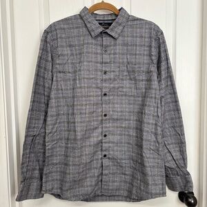 Gray Plaid Button Down Shirt | Marc Anthony Slim Fit Size L